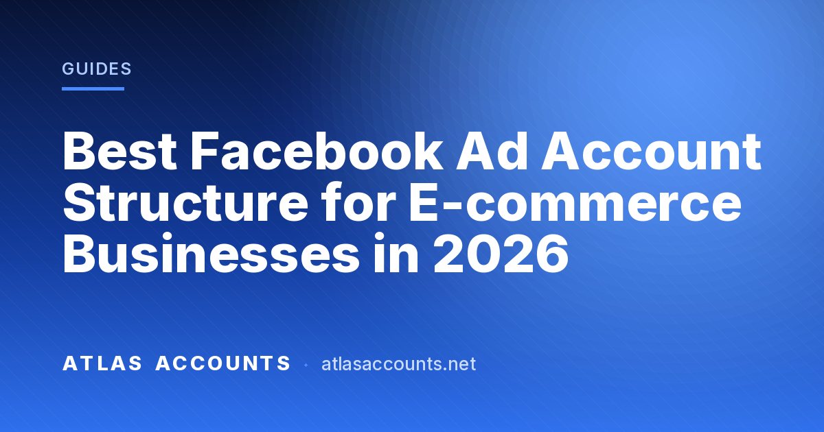 Best Facebook Ad Account Structure for E-commerce Businesses in 2026