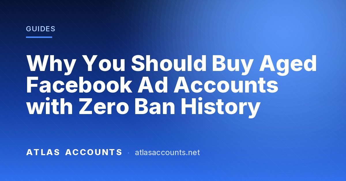 Why You Should Buy Aged Facebook Ad Accounts with Zero Ban History