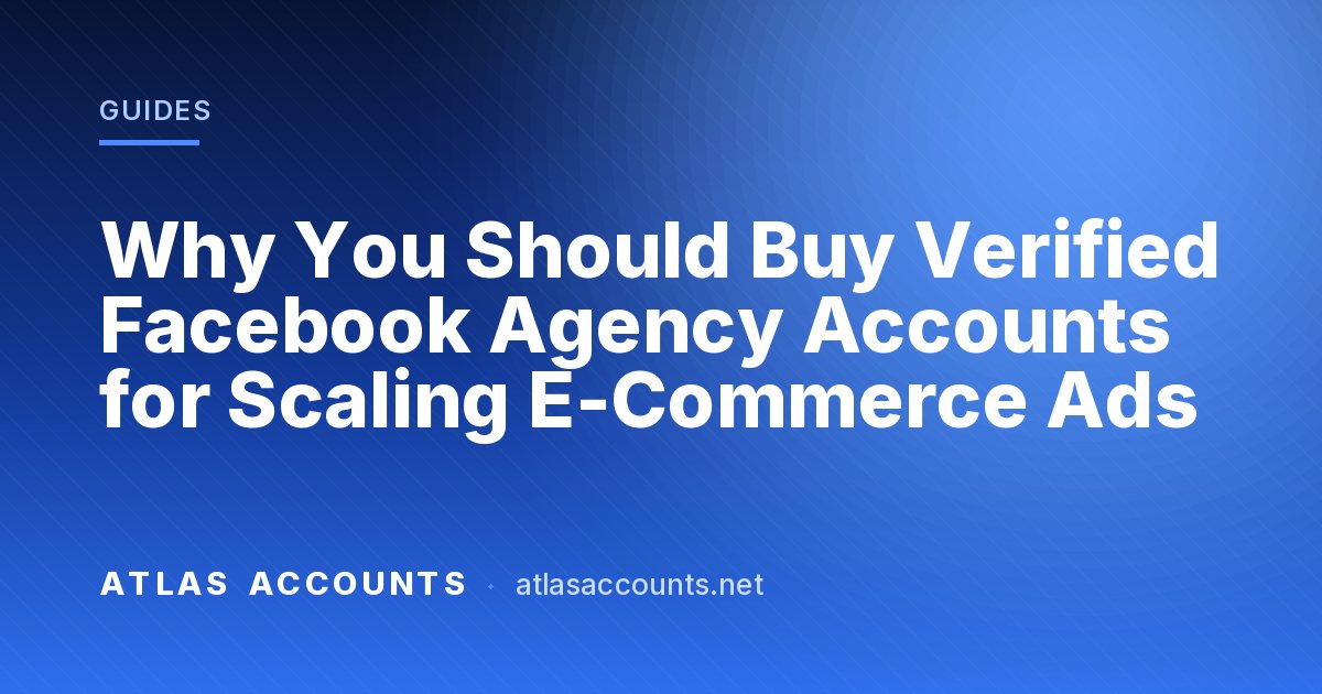 Why You Should Buy Verified Facebook Agency Accounts for Scaling E-Commerce Ads