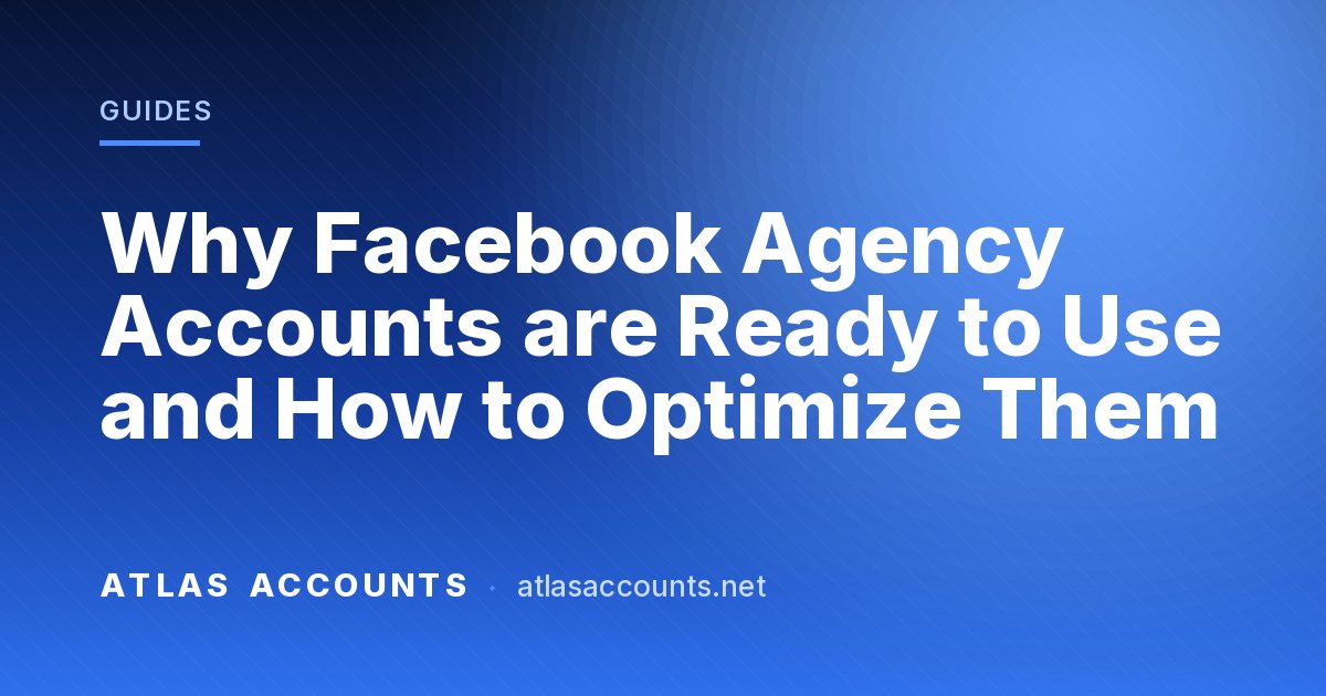 Why Facebook Agency Accounts are Ready to Use and How to Optimize Them