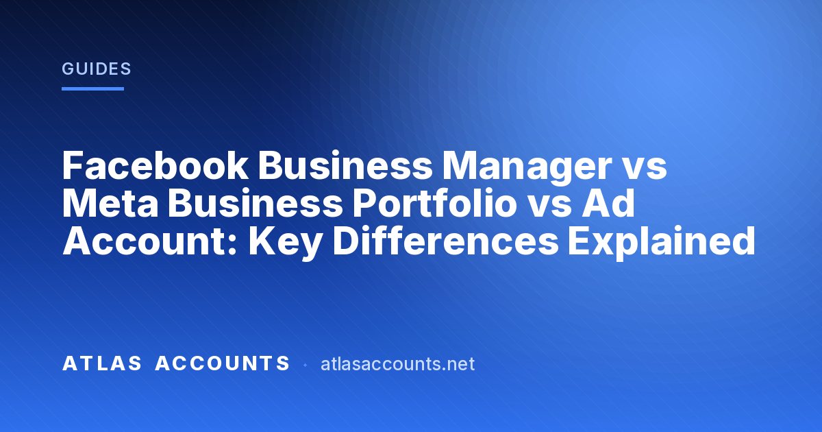 Facebook Business Manager vs Meta Business Portfolio vs Ad Account: Key Differences Explained