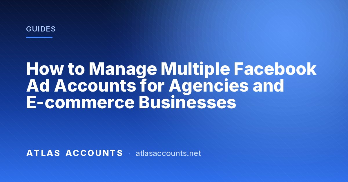 How to Manage Multiple Facebook Ad Accounts for Agencies and E-commerce Businesses
