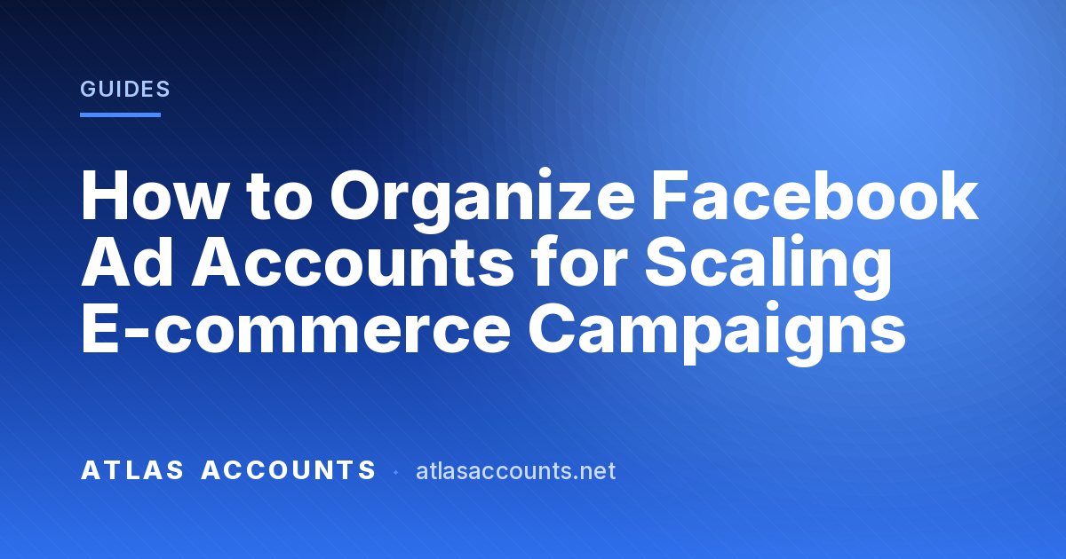 How to Organize Facebook Ad Accounts for Scaling E-commerce Campaigns