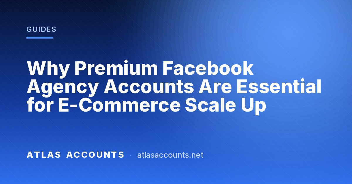 Why Premium Facebook Agency Accounts Are Essential for E-Commerce Scale Up